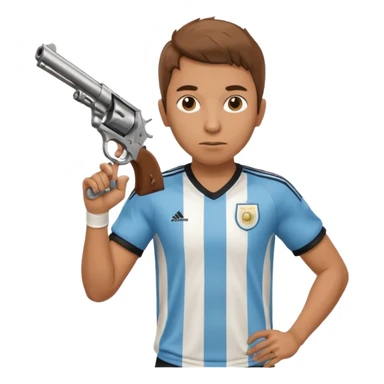 haz un turro con una biszera para atras y con un arma remera argentina pero arma de fuego que tenga un revolver  solo sticker