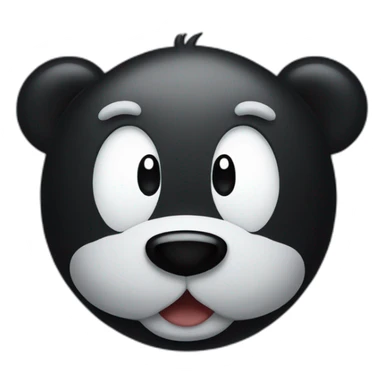 bear emoji wearing black mickey mouse ears sticker