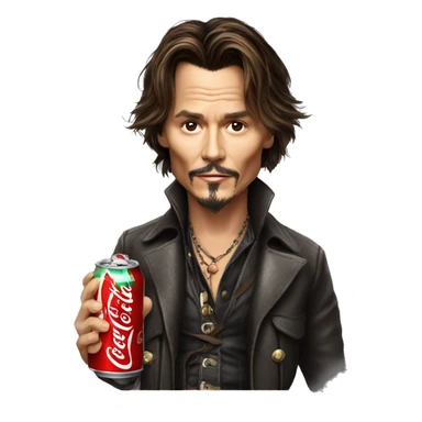 Johny Depp drinks coca cola sticker