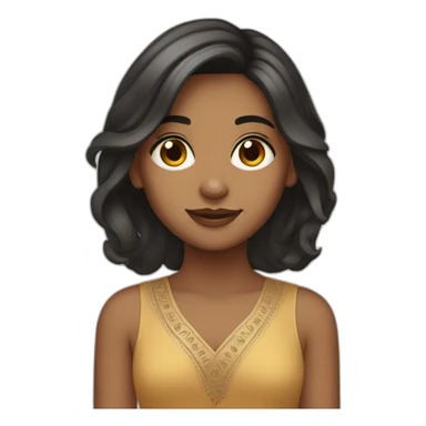 indian girl fair with medium length hair sticker