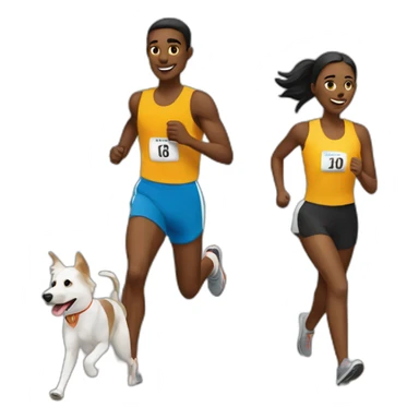 Two runners with dogs sticker