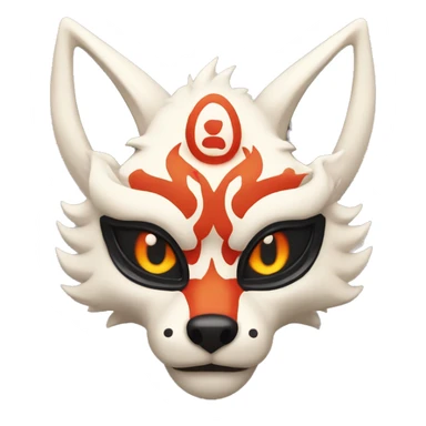 Nine-tailed Fox with japanese demon mask sticker