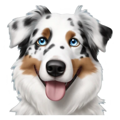 Double Merle Australian shepherd blue eyes and black eyeliner sticker