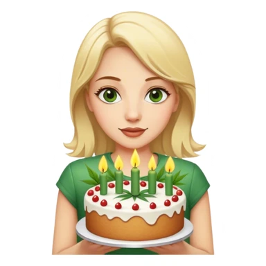 Female weed birthday with blonde hair   sticker