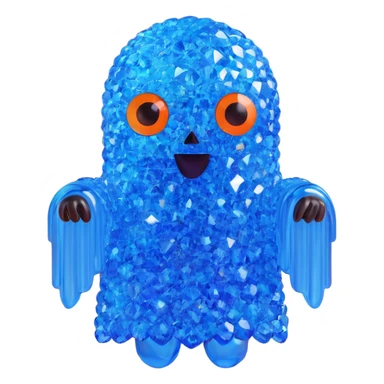 blue ghost made of swarovski crystals with an important expression in the eyes sticker