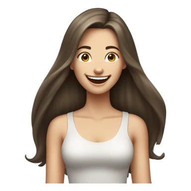 Brunette white girl laughing out loud  sticker