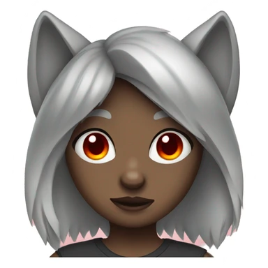 Cartoon Wolf hair girl with Red eyes sticker