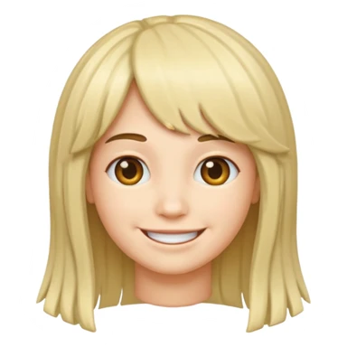 smily face with wig  sticker