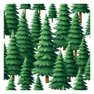 forest of spruce trees sticker