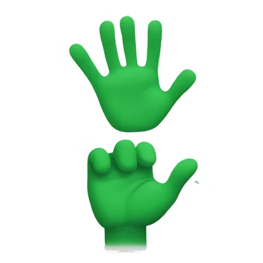 green raised hands sticker