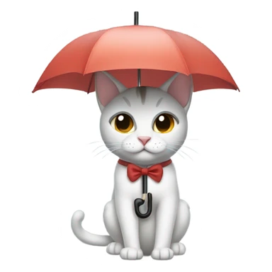 cats holding umbrella sticker