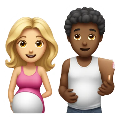 couple looking at pregnancy test sticker