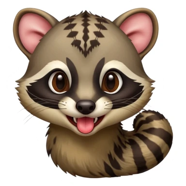 civet with yummy expression and long tongue sticker