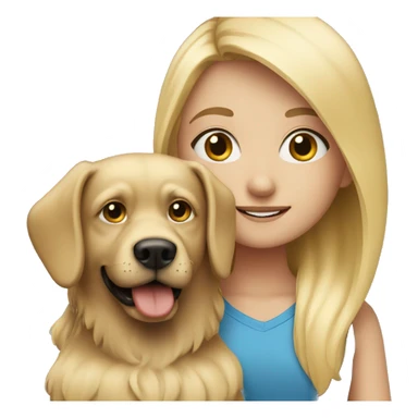 Blonde girl with a dog sticker