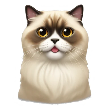 short hair himalayan cat sticking out tongue sticker
