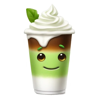 Coffee with whipped cream matcha  sticker