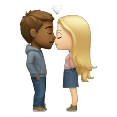 Brown hair boyfriend kisses his blond girlfriend sticker