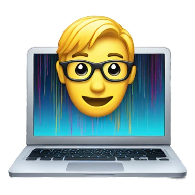 laptop with colorful strokes of code sticker