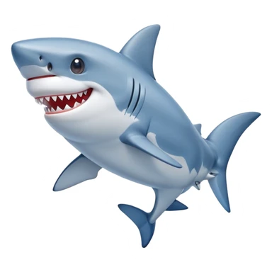 Smiling shark with blue kicks sticker