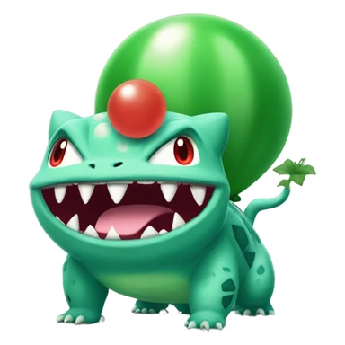 Evil Bulbasaur, ballon letters HH sticker
