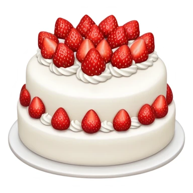 white cake with strawberries on top sticker