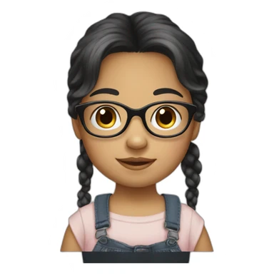 a baby with black hair in the arms of a 13 year old girl with blond hair and glasses sticker