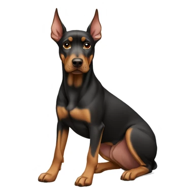 Doberman mix dog full body with fawn Frenchie full body sticker