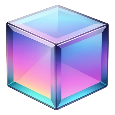 Iridescent cube sticker