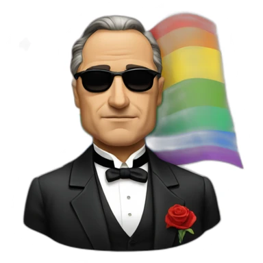 The Godfather with gay pride flag sticker