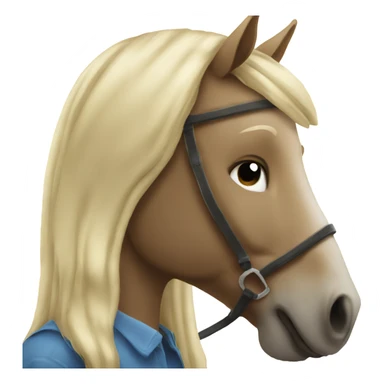 White blonde girl riding a horse looking sad sticker