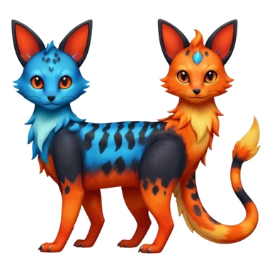 magma-gradients-colored Salandit-Umbreon-Flareon-Serval-Hybrid (Full body) sticker