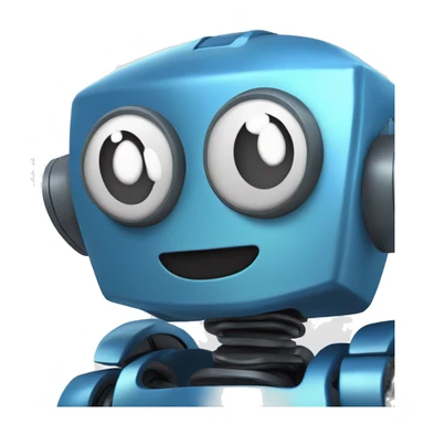 The iron blue robot smiles 3d sticker