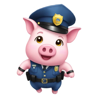 piggies in police outfit with falling jugs sticker
