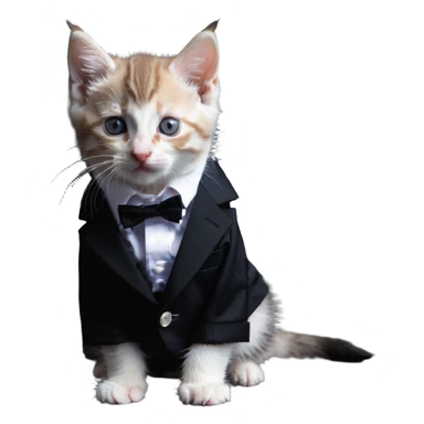kitten in a suit sticker