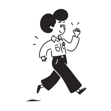police officer running, hand drawn doodle style, energetic movement sticker