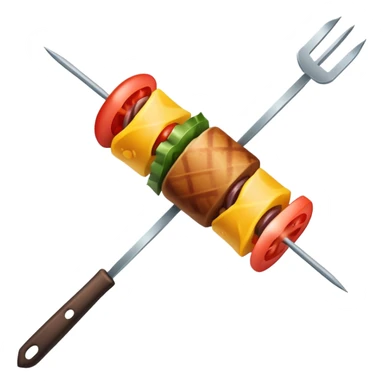 Extremely minimalist kebab skewer with basic shapes sticker