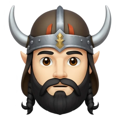 bearded Vikings with black long hair sticker