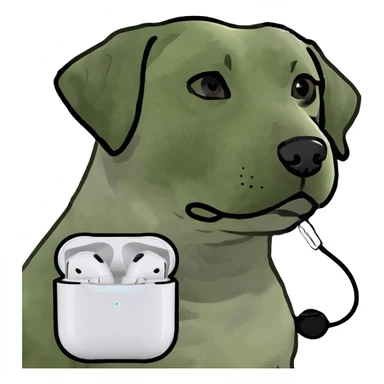 Labrador with AirPods  sticker