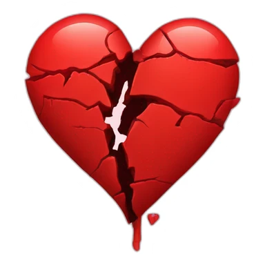 red broken heart sticker