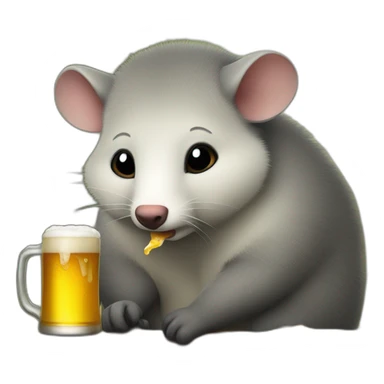 Fat possum drinking beer sticker