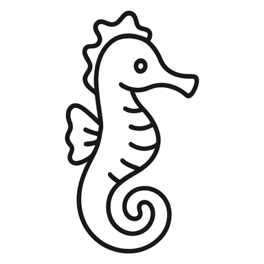 hand-drawn outlined seahorse icon sticker
