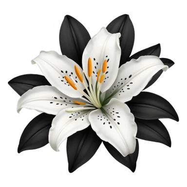 black and white lillies sticker