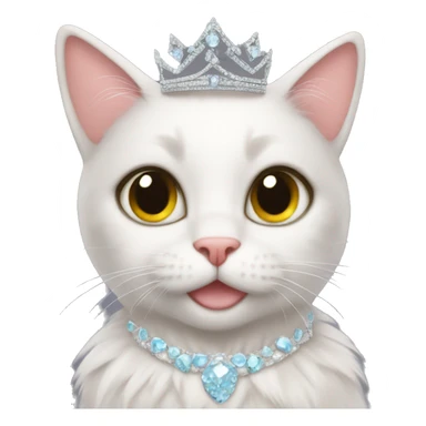 cat wearing princess tiara and tutu sticker