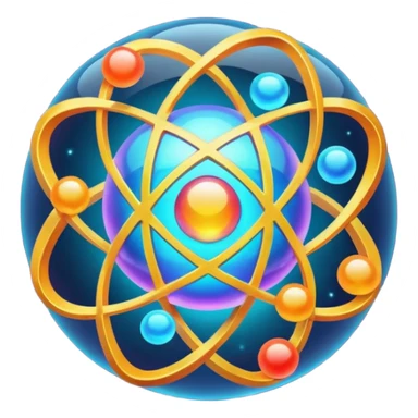 Atom and nucleus sticker