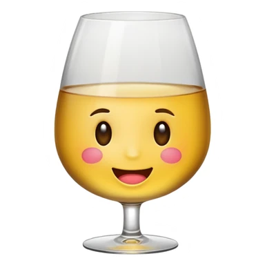 Blushing emoji with white wine sticker
