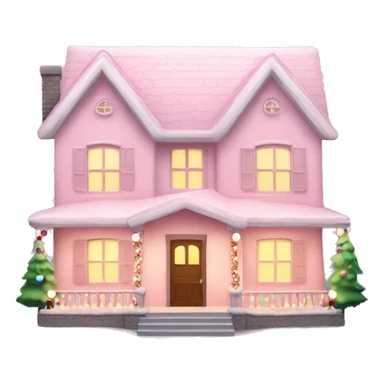 Light pink House with Christmas lights  sticker