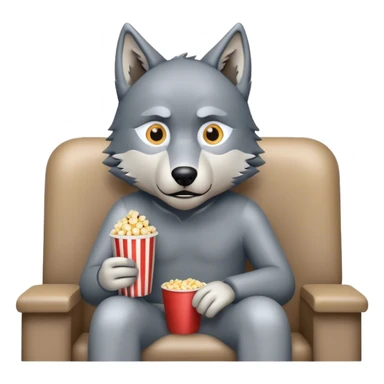 wolf watching movie seriouly sticker