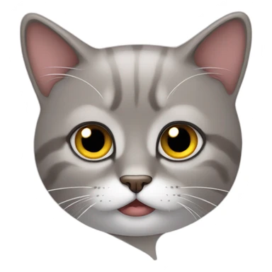 un chat triste qui fait un coeur sticker