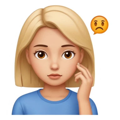 a girl is thinking sticker