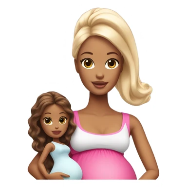 Pregnant barbie with doula sticker